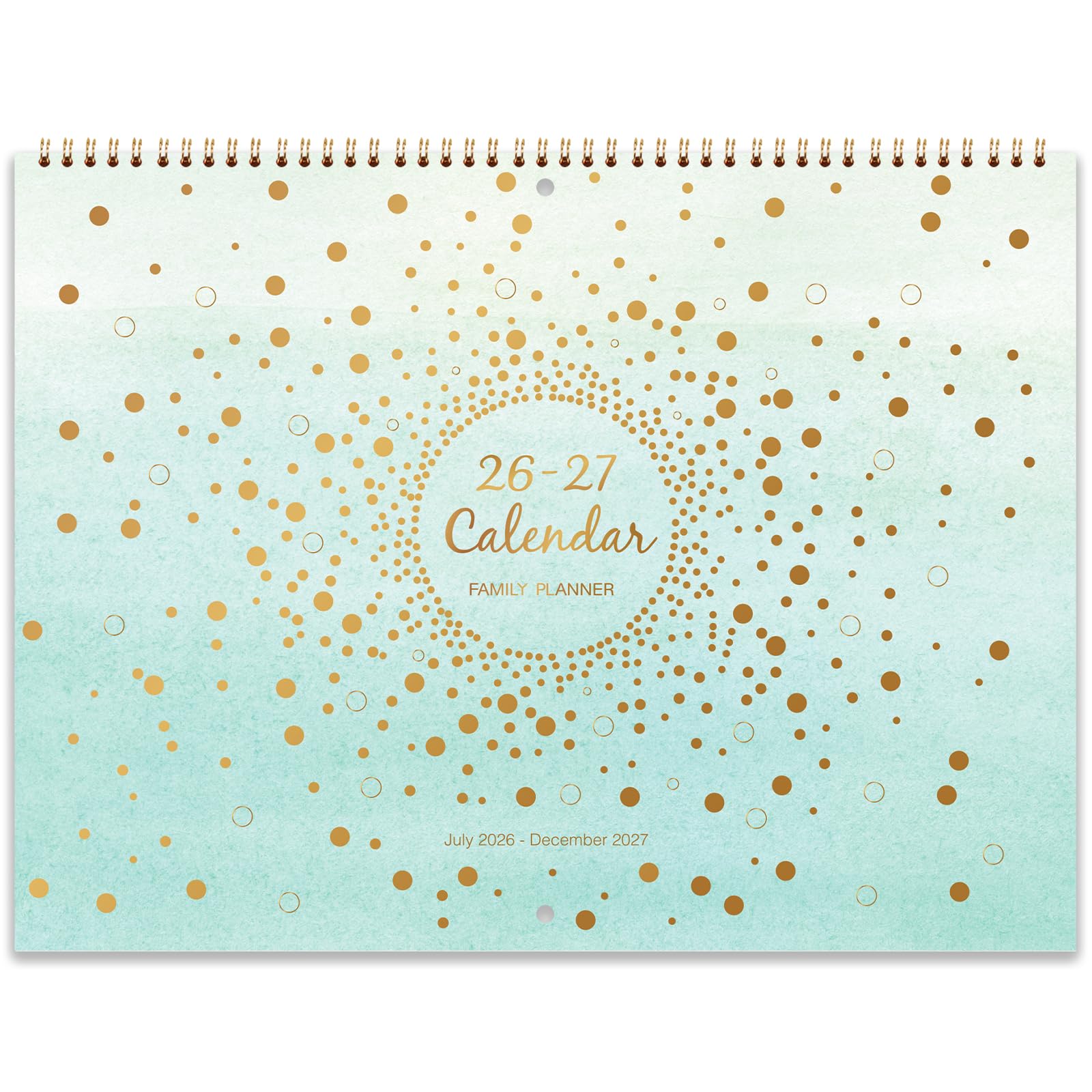 Calendario Familiare 2026 - Calendario 2026 da gennaio 2026 - dicembre 2026, 42,2 x 29,7 cm, Calendario da Parete 2026 con 6 Colonne, Perfetto Pianificatore Familiare - Verde Pastello