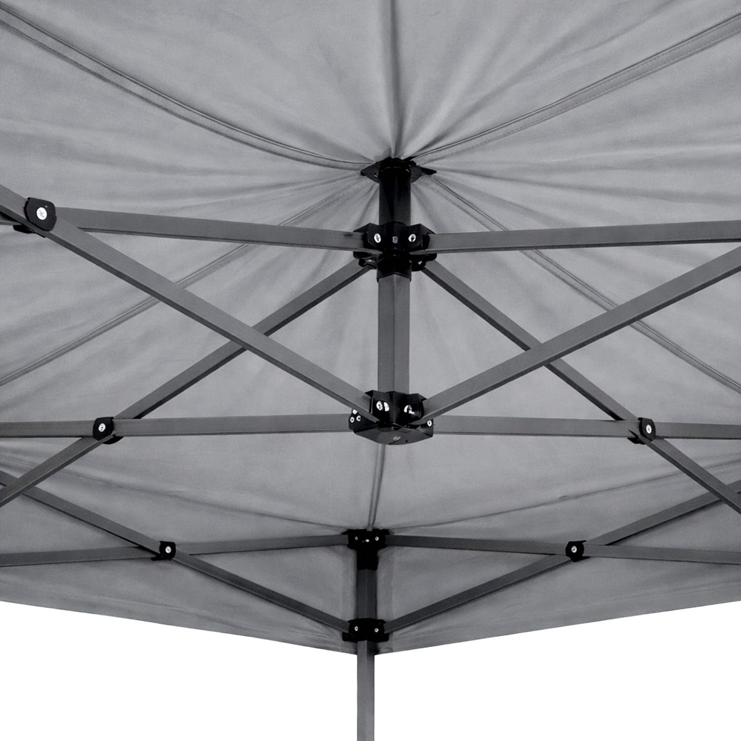 Gazebo Professionale 3x3 M Richiudibile Automatico In Acciaio Con Telo Oxford 1200D PVC Impermeabile e Anti UV Struttura a Fisarmonica con Sacche Zavorra e Borsa Trasporto Sagre Feste Eventi (Grigio)