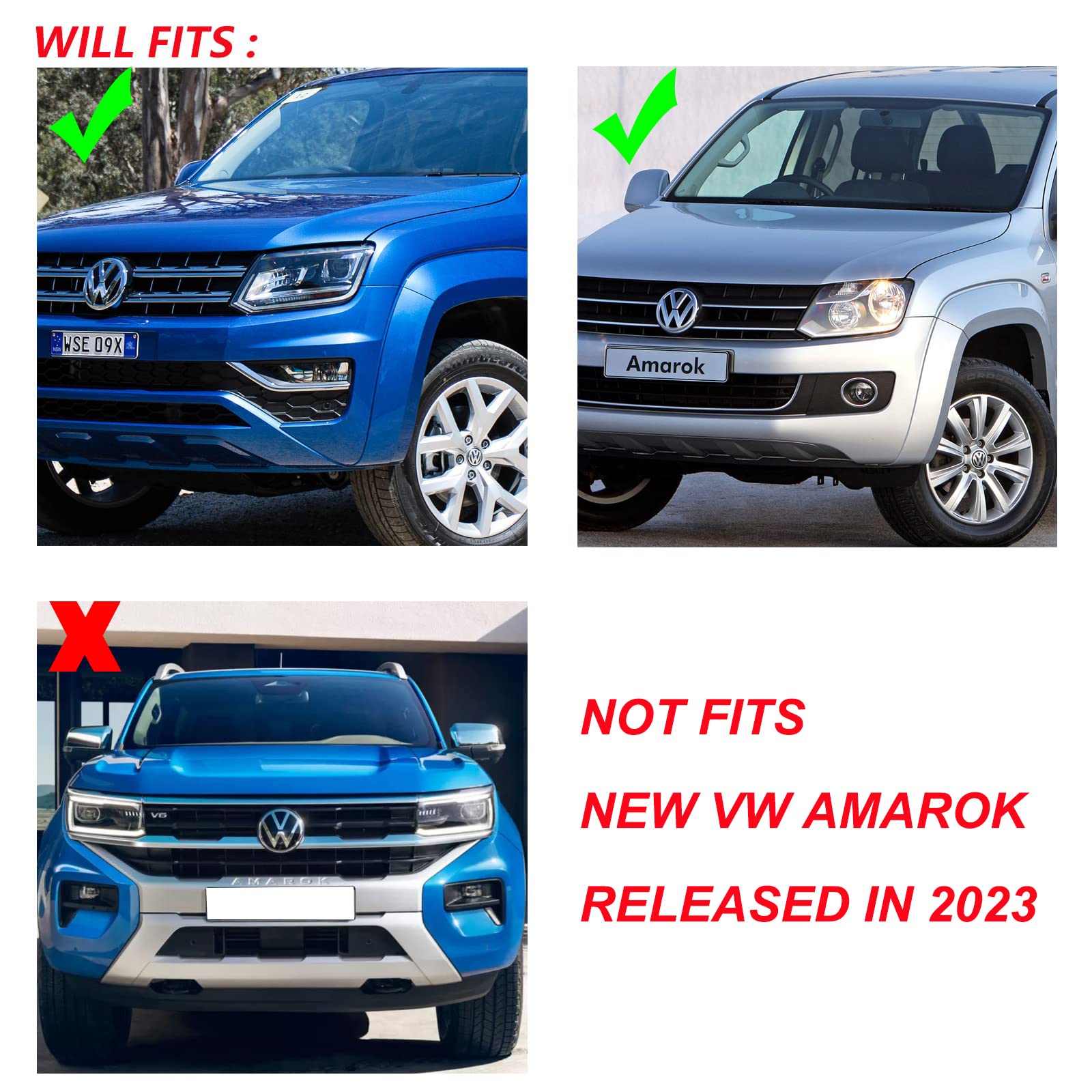 Cubierta para faros delanteros y Copertura fanale posteriore para VW Amarok 2009-2022 V5 V6 Highline Startline Trendline Aventura Atacama Canyon