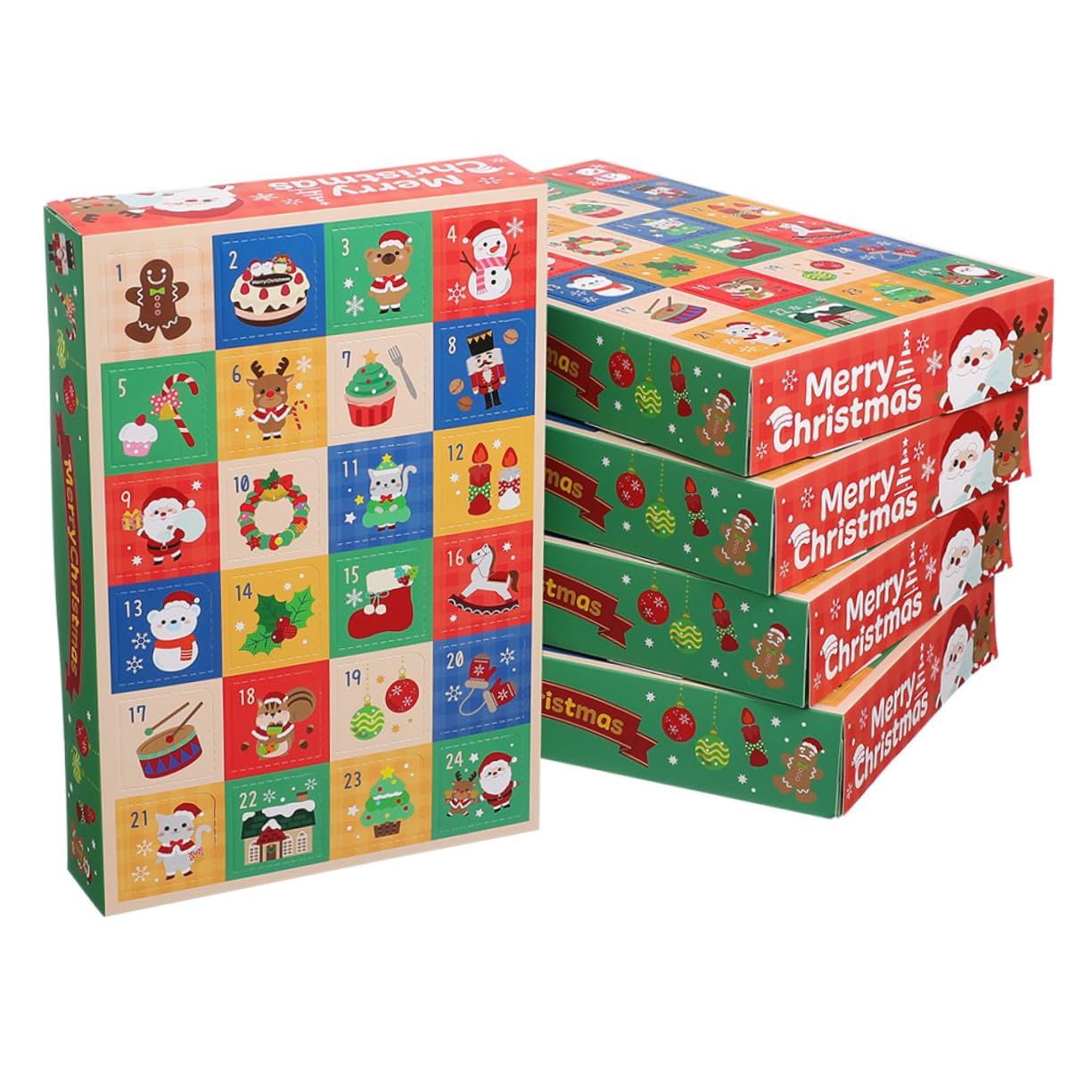 Homoyoyo 15 Pièces Calendrier de Noël Jours Papier Boîtes Vides pour Créer Soi-même Friandises et Décorations de Noël Compte à Rebours Familial