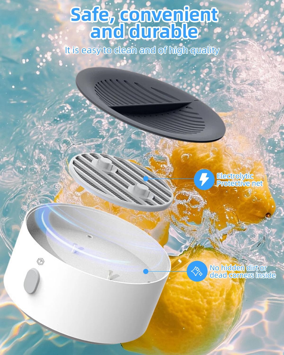 puriproduce:Vegetable Cleaner & Home Wash| Advanced Electrolysis Purifier for Fresh Fruits, Veggies & Seafood | Easy 3-Minute Clean | Compact & Stylish Kitchen Essential (1Pcs)