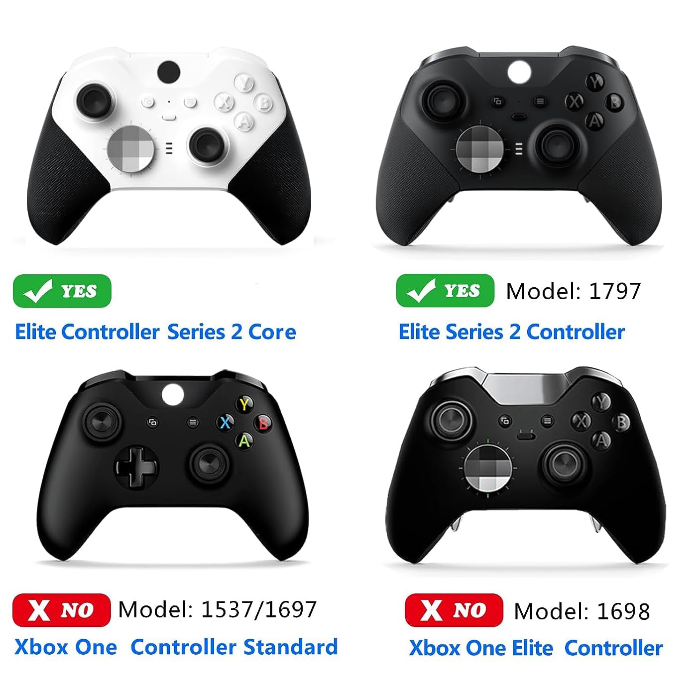 16 in 1 Thumbsticks Kit for Xbox One Elite Controller Series 2, Metal Thumbsticks Kit with Adjustment Tool, D-Pads, Paddles, Replacement Controller Parts for Xbox One Elite Series 2 (Silver)