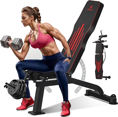 1200LB Workout Bench,Adjustable Weight Bench for Home Gym,Versatile InclineDecline Workout Bench for Full Body Strength Training