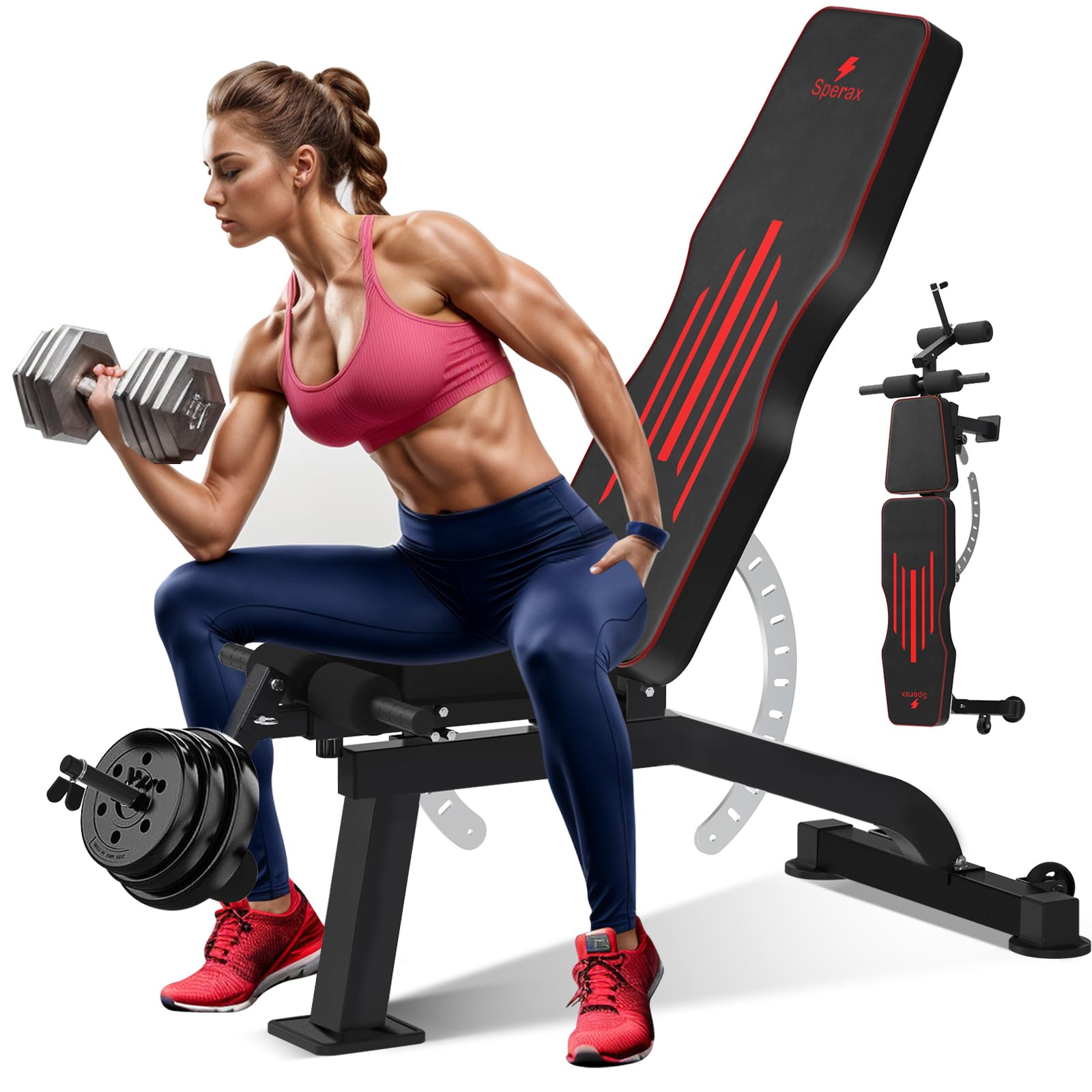 1200LB Workout Bench,Adjustable Weight Bench for Home Gym,Versatile Incline/Decline Workout Bench for Full Body Strength Training