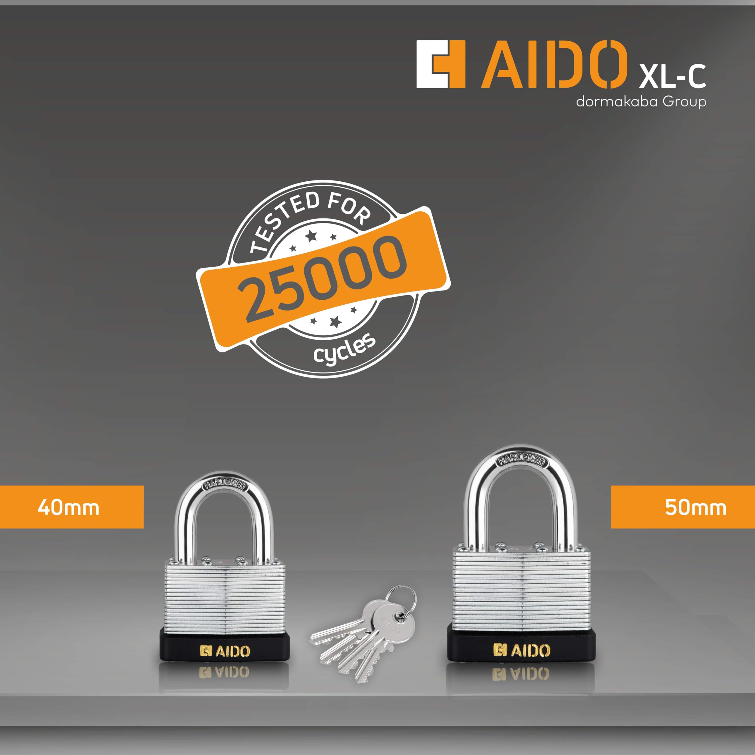 AIDO 40mm Laminated Steel Padlock | Heavy Duty Waterproof Multipurpose Lock for Home, Gates, Shutters, Shops, Warehouses & Trucks | Hardened Shackle, Rust Resistant | 4 Keys | 2 Yr Warranty — Amazon image 7