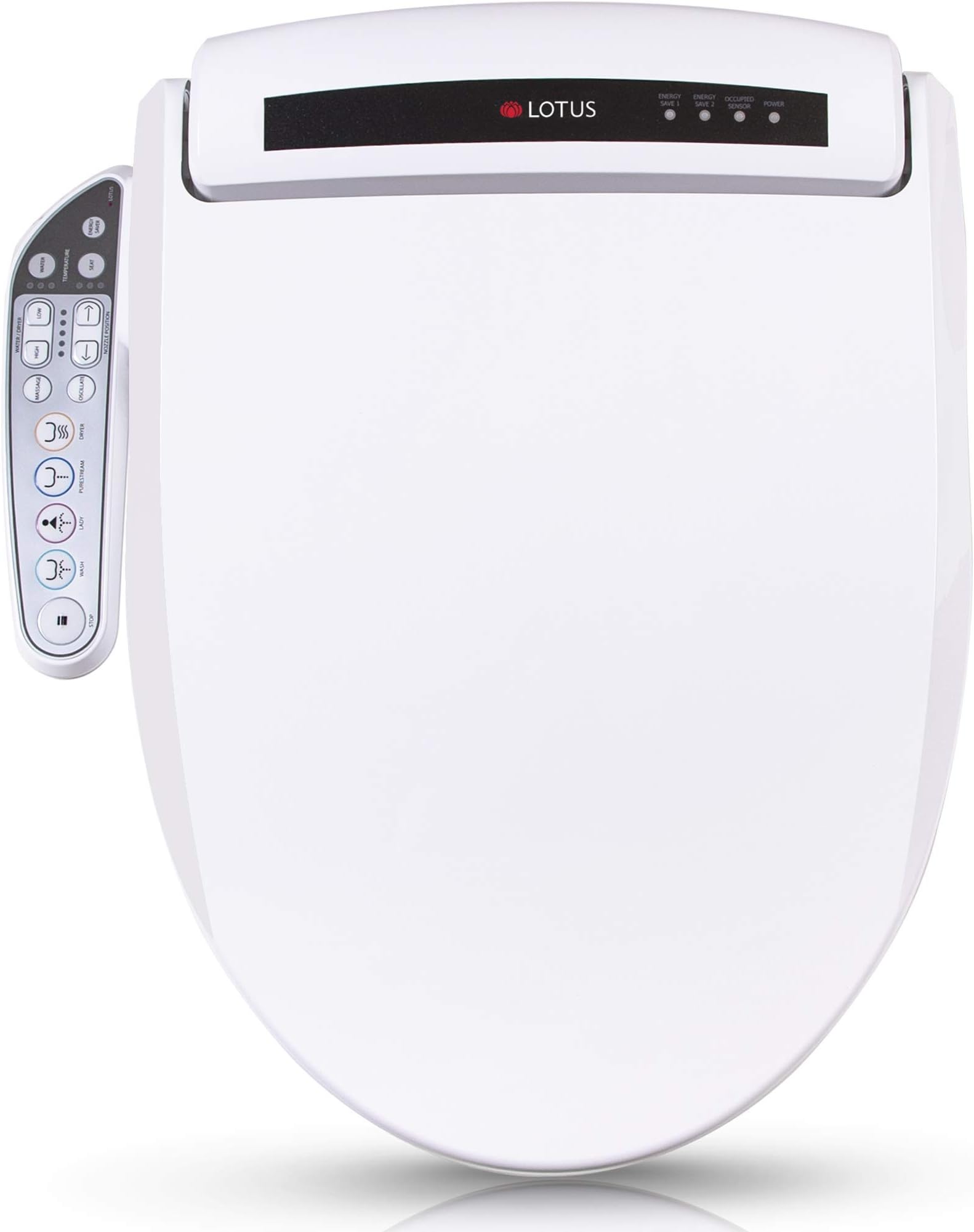 Lotus Bidet ATS-909 Elongated with Enema Wash (Purestream) for constipation relief, Heated Seat, Multi Modes Wash, Air Dryer, Deodorizer, Easy DIY Installation, Made in Korea