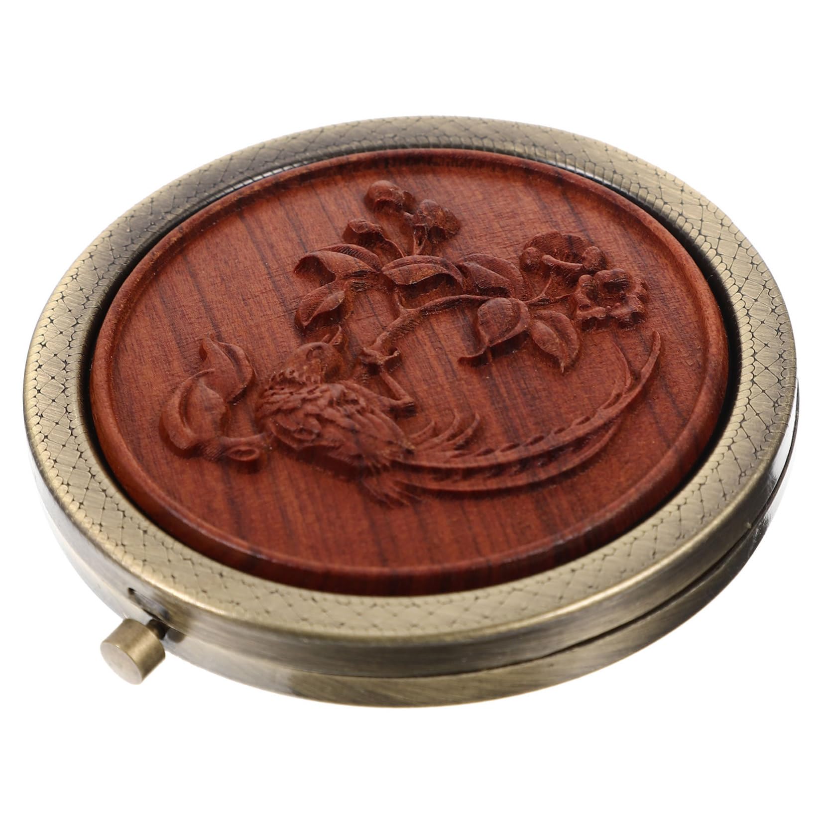 FOMIYES 4-teiliger Doppelseitiger Kosmetikspiegel Klappspiegel Für Damen Tragbarer Schminkspiegel Metallspiegel Reisespiegel Für Mädchen Elegantes Retro-Design Für Besondere Tage