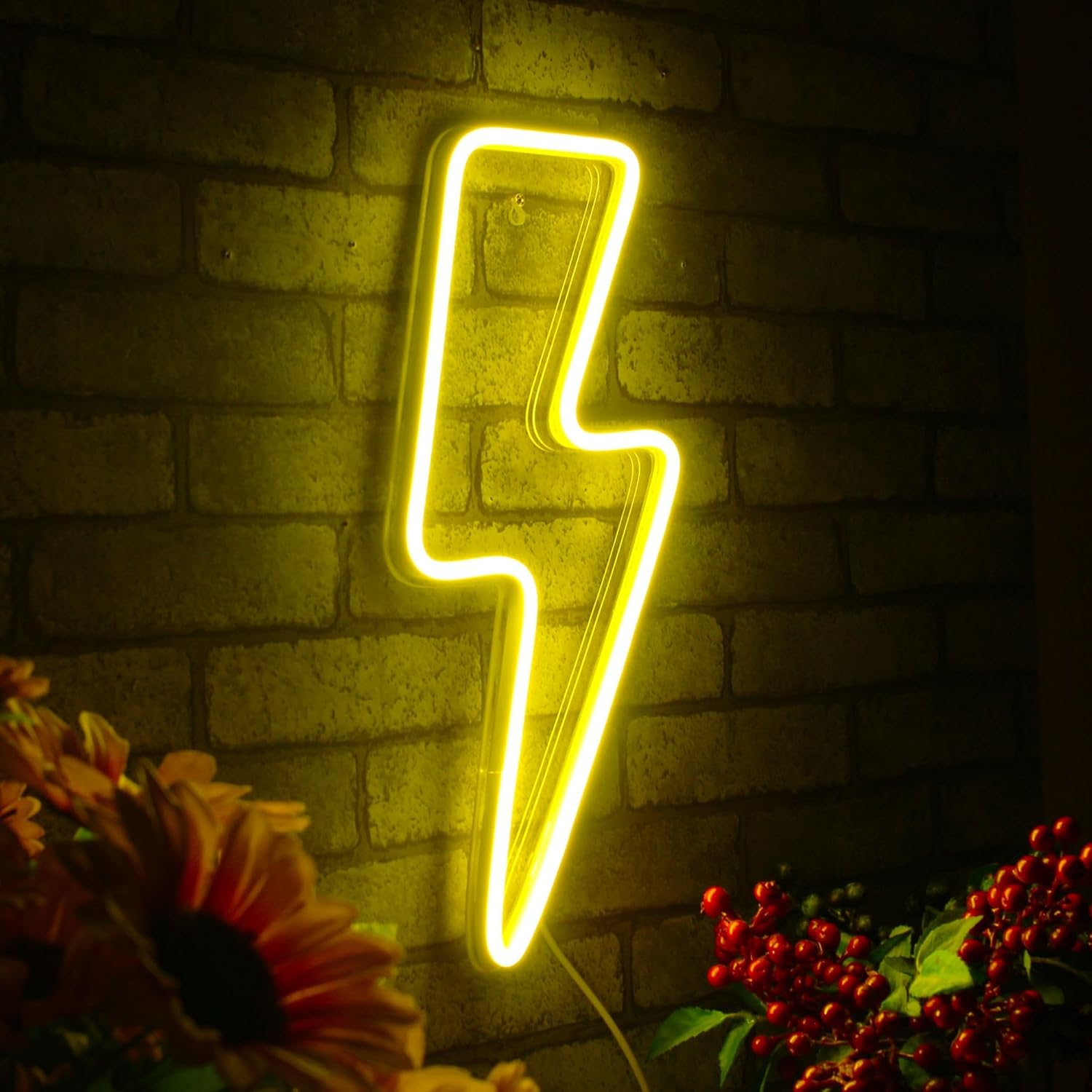 ADVPRO Lightning Bolt Standard Flex Silicone LED Neon Sign - Yellow - st16s42-fnu0002-y