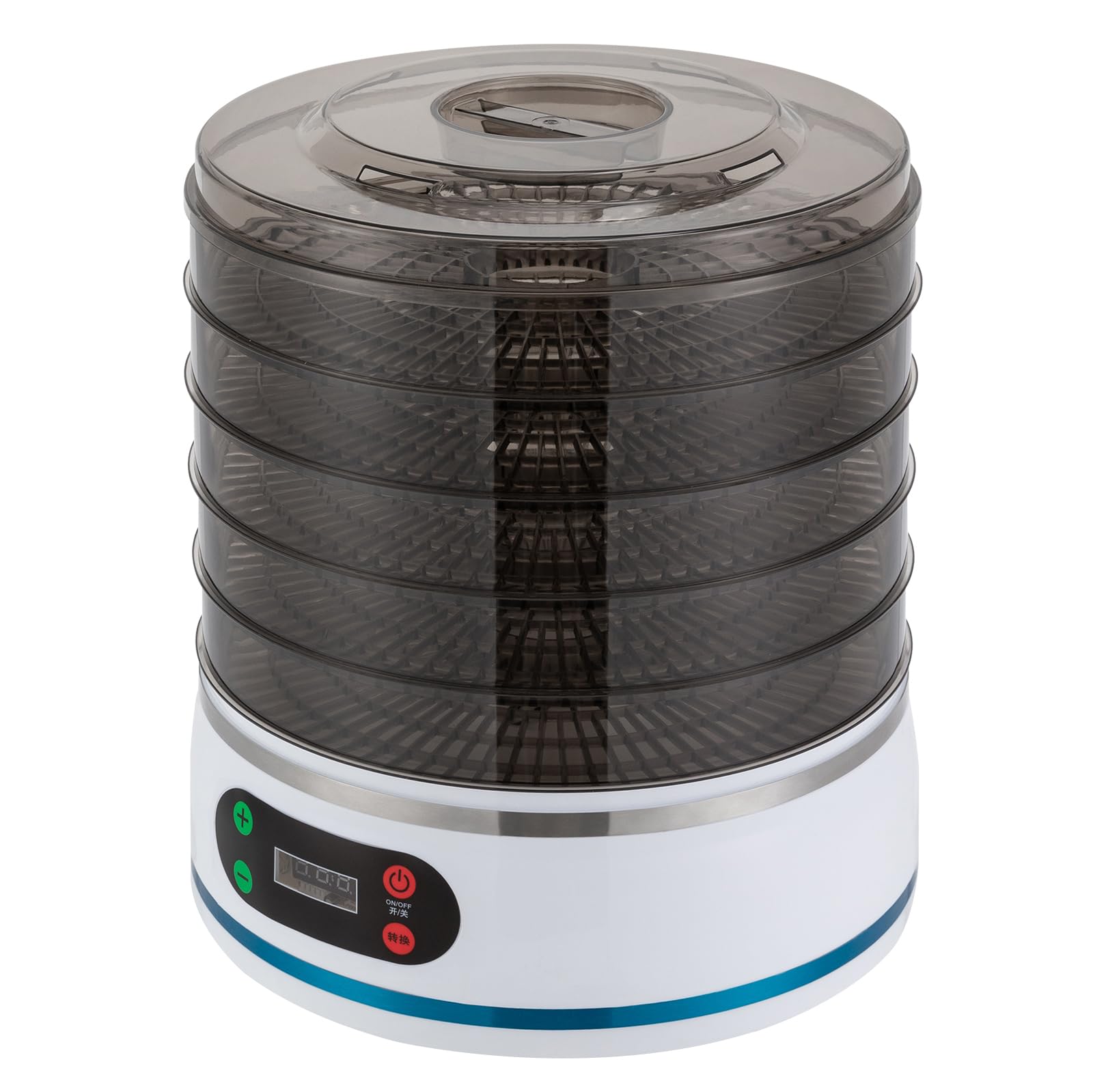 Essiccatore con regolatore di temperatura, essiccatore elettrico a 5 alloggiamenti, essiccatore da 350 W con timer digitale 72 ore, disidratatore alimentare per asciugare vari tipi di frutta e