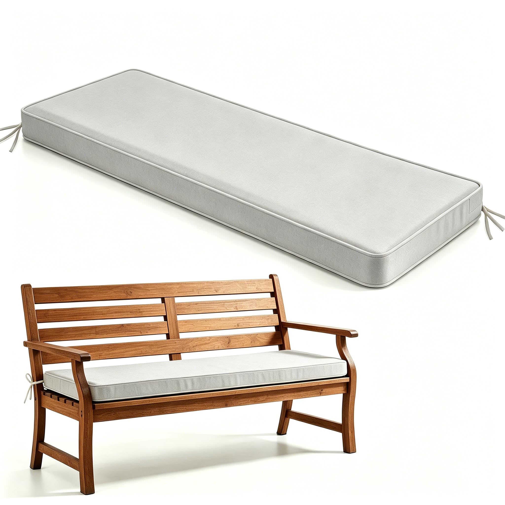Cojín para Banco de Exterior Impermeable para Muebles de Patio Cojín Antideslizante con Funda Extraíble para Columpio de Jardín Sofá de Porche O Terraza
