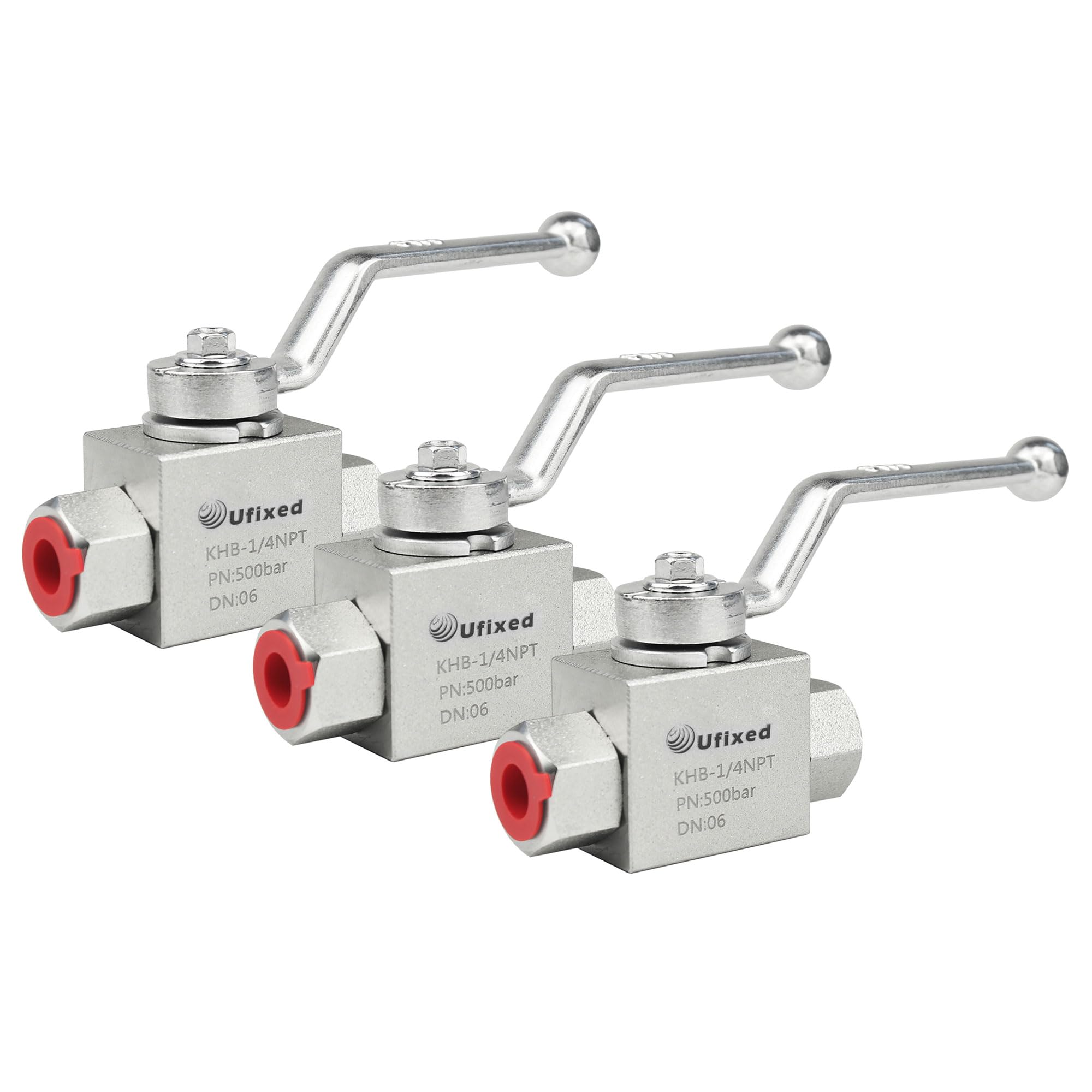 1/4" High Pressure Hydraulic Ball Valve Pressure Washer Ball Valve 7250 Psi 1/4 Inch Npt Dn10 Ball Valve With Handle Replacement (3 PACK UKHB1/4)