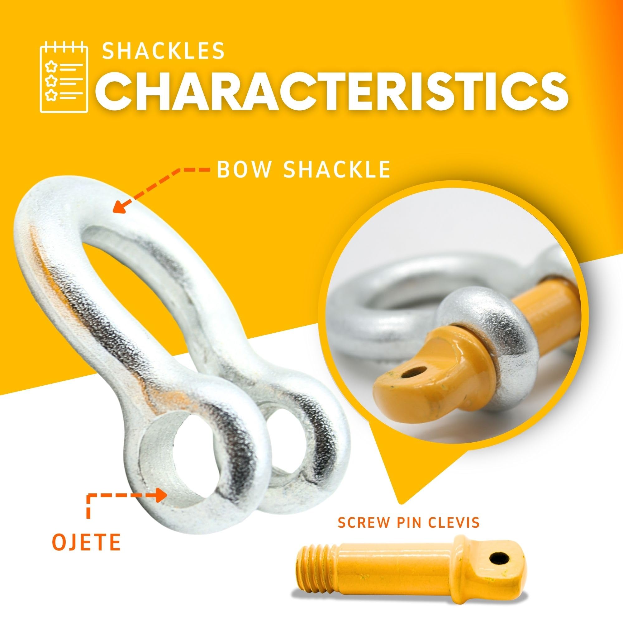 DOJA Barcelona Manille De Levage/Acier - Pack De 2 - Supporte Jusqu'à 4.750 Kg - Galvanisé Anticorrosion - Idéale Pour Remorquage Et Haute Résistance, Usage Industriel - Fiable Optimum