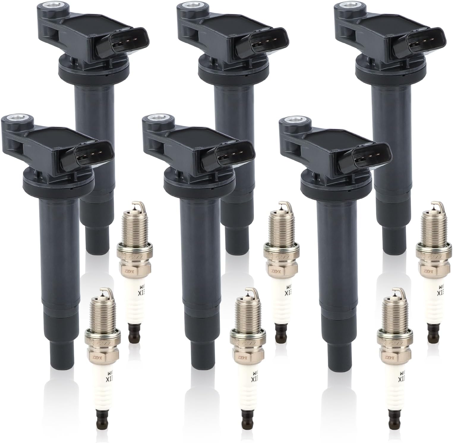 Yoshi Motors Pack of 6 Ignition Coil + 6 Platinum Spark