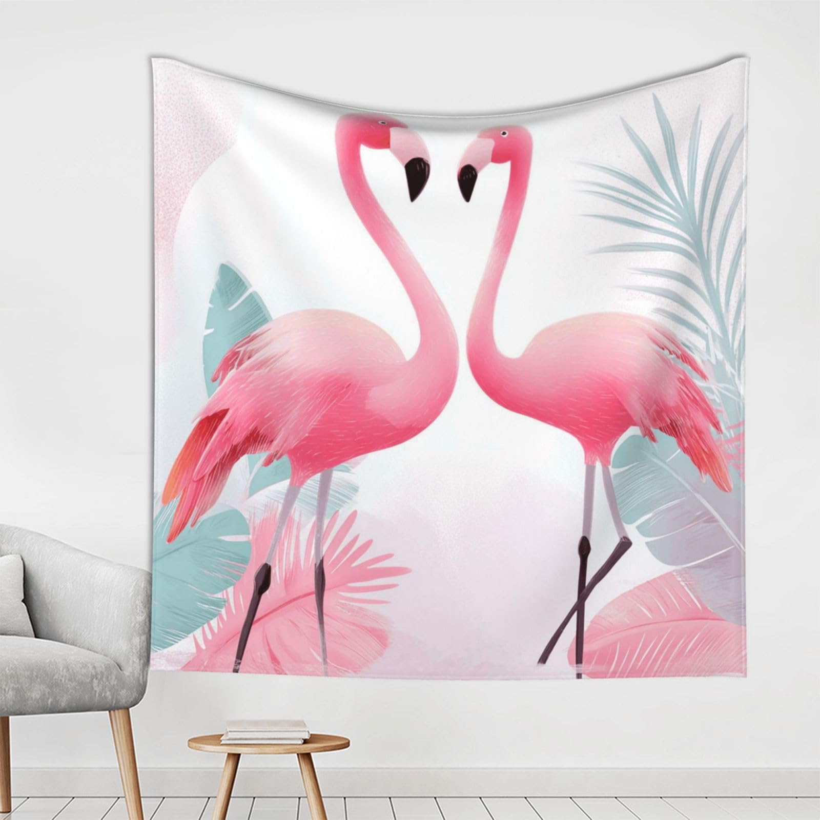 Xopekvlawm Flamingo Tapestry Wall Hanging For Bedroom Aesthetic Wall Mural Tapestries 150X150 Cm Art Backdrop Tapestries Landscape Poster Tapestry For Living Room Dorm Office Home Decor