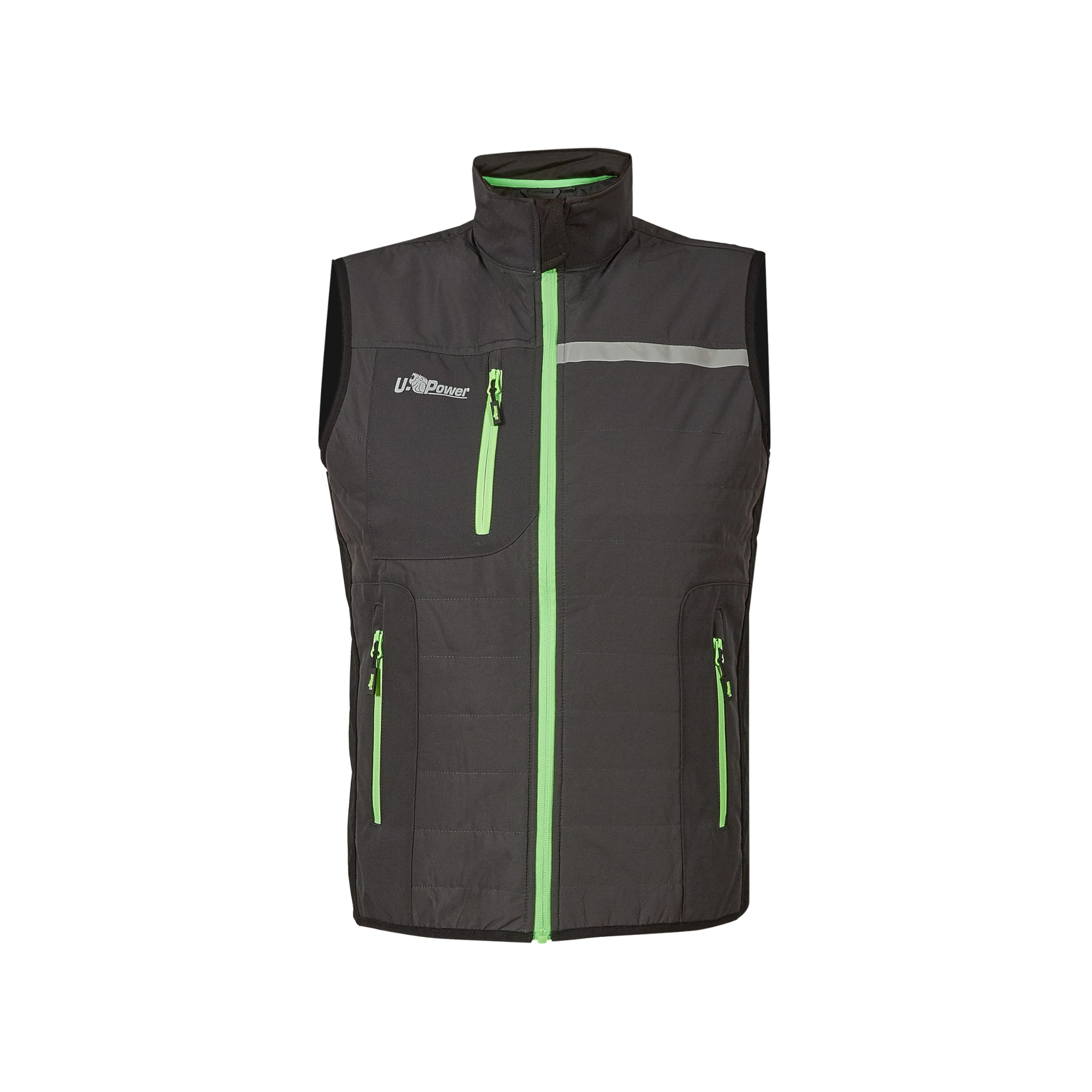 U Power Gilet Da Lavoro Chaleco de Trabajo Wall Asphalt Grey/Green para Hombre