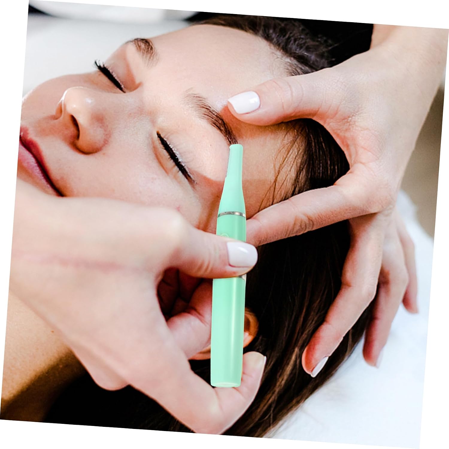 NOLITOY 1pc Electric Eyebrow Trimmer USB Rechargeable Function Ergonomic Design for Easy Hair Removal Safe and Convenient Brow Grooming Tool Green