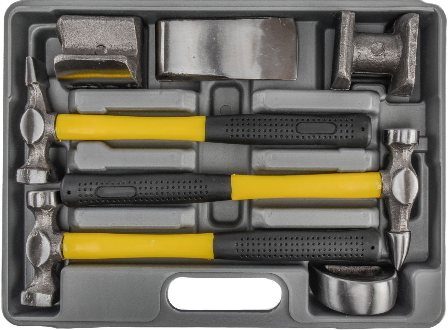 TSX TOOL Kit 7 Pièces Marteaux et Tas de Carrossier Manches en Fibre Réparation Débosselage Carrosserie Auto