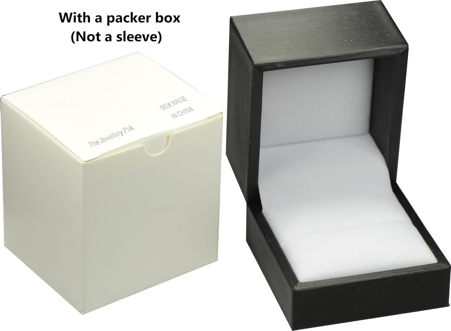 The Jewellery Pak Ring Box for Wedding Proposal Engagement for Men Women Luxury Soft Touch Black PU Leather Ring Jewelry Gift Holder Box