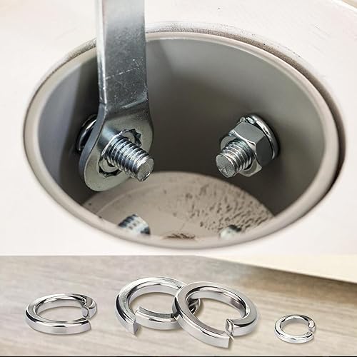 Miniatura 7 de Kit de Arandelas de Bloqueo de Resorte Vifmy (Paquete de 1000), Juego de Arandelas de Bloqueo Divididas Métricas M2 M2.5 M3 M4 M5 M6 M8 M10 M12,