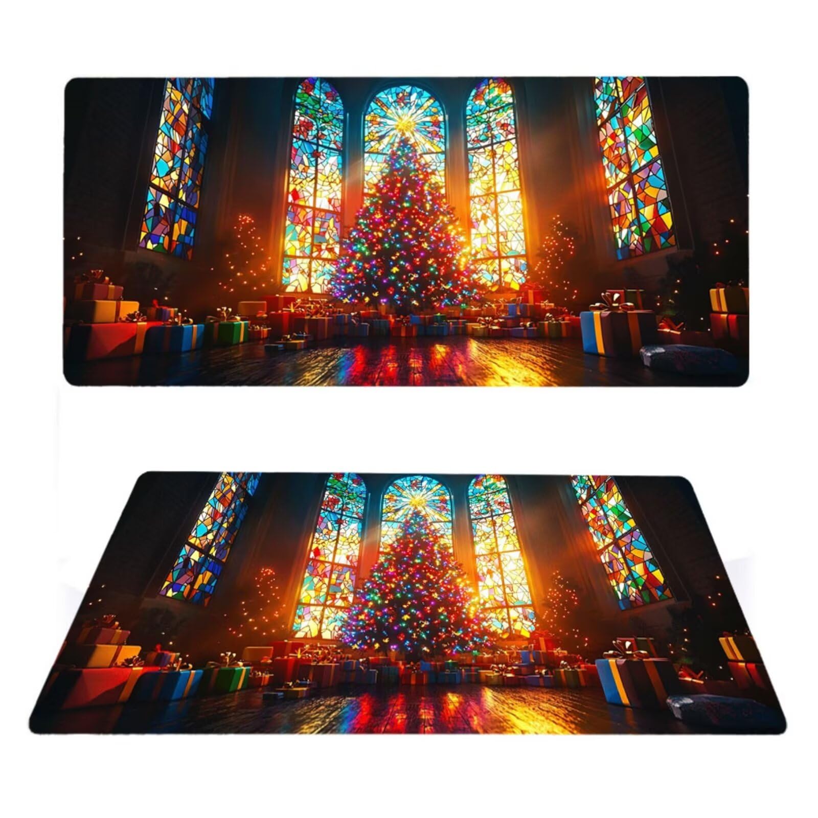 Podkładka pod mysz choinkową matowa, podkładka pod mysz do gier XXL 1200 x 600 x 5 mm, podkładka na biurko dla graczy, bardzo duża bezszwowa mata na stół dla graczy, antypoślizgowa podstawa
