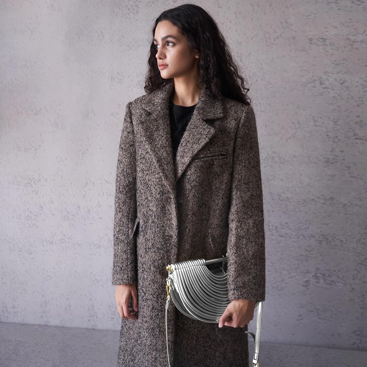 Clutch Purses for Women, Crescent Handbag Woven Bag, Formal PU Leather Purse Designer Handbags for Party Prom Wedding - Image 4