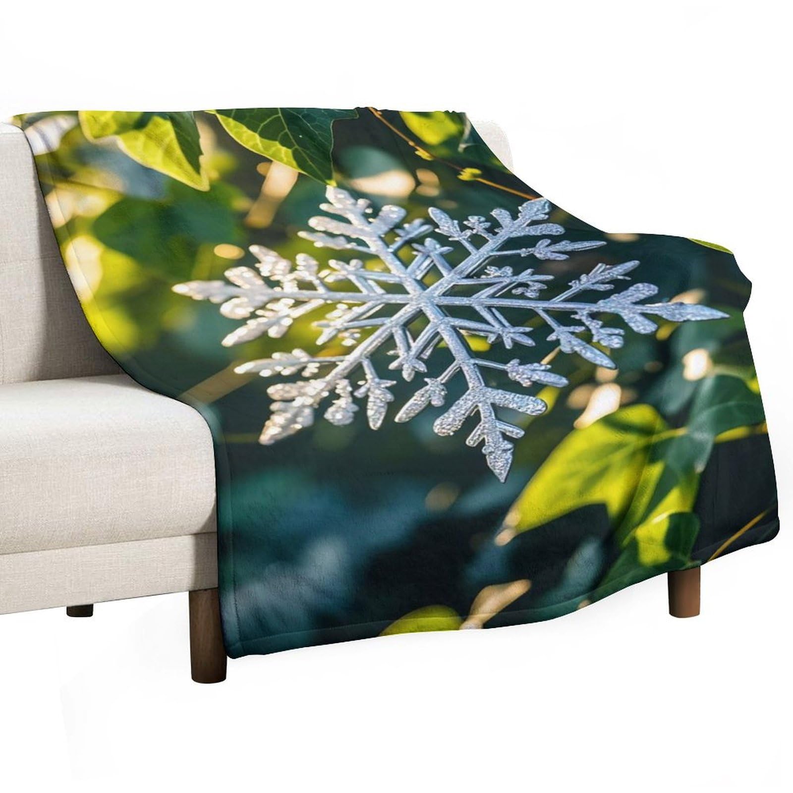 Couverture flanelle motifs argentés haut de gamme au toucher velours