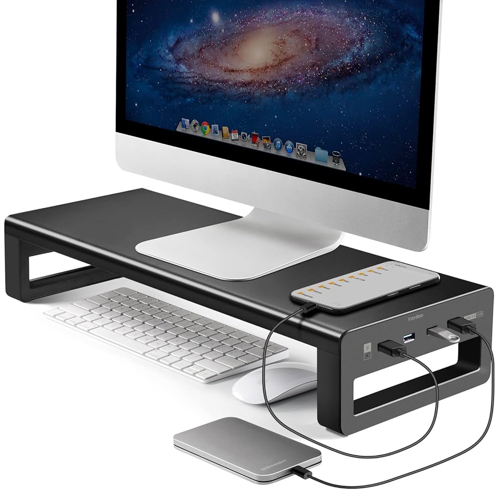 vaydeer ZG9S03 モニター台　ドッキングステーション　USB ハブ Amazon.com: Vaydeer USB 3.0 Monitor Stand, Metal Monitor