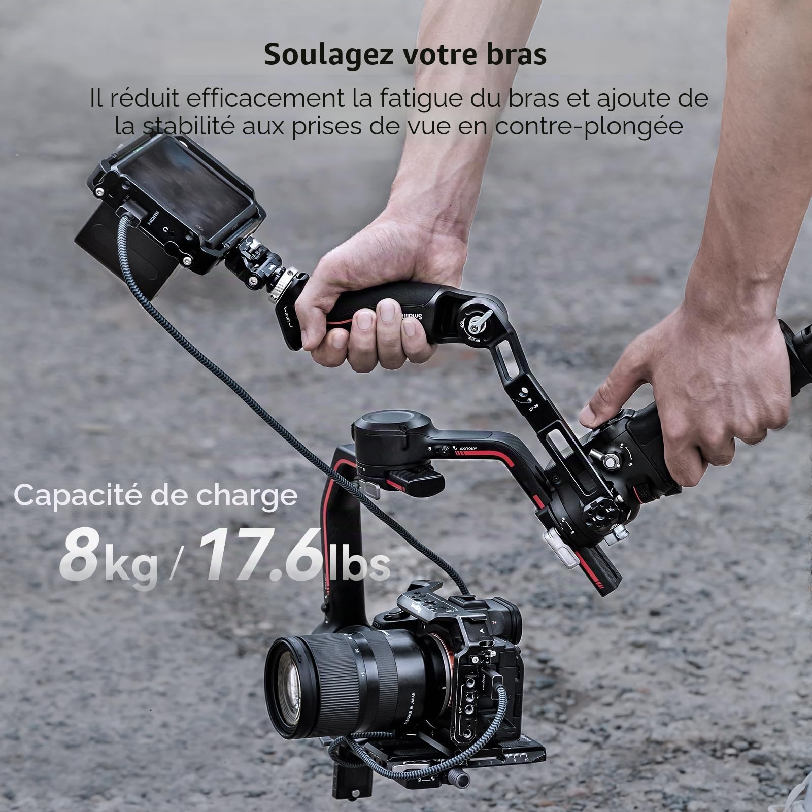 SMALLRIG RS 4/RS 4 Pro Poignée Réglable pour DJI, 8 kg, 3028C