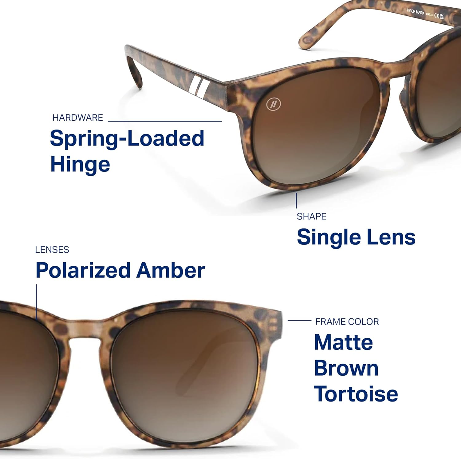 Blenders Eyewear H Series – Polarized Sunglasses – Round Cat Eye, Spring Loaded Hinge – 100% UV Protection – For Women