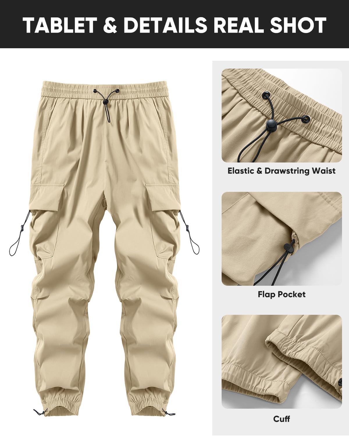 JMIERR Men's Baggy Cargo Pants Trendy Casual Parachute Pant Loose Fit Harem Joggers with Pockets for Streetwear - Image 4