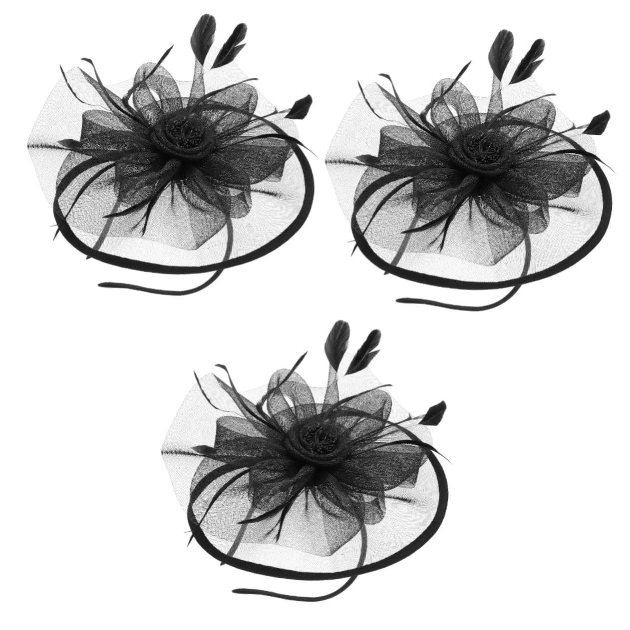 minkissy 3Pcs Testa Cappello del Fiore Cappelli Vintage Sposa Cappello Accessorio per Le Donne Tea Party Hat Cappelli di Fascinator per Le Donne Tea Party per Le