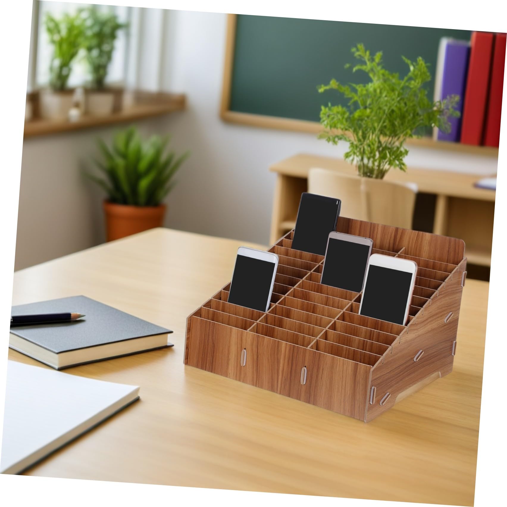 ULTECHNOVO Organizer con Scomparti Multipli da Scrivania per Cellulare per Gestione Smartphone Design Compatto e Funzionale per Aula e Sala Riunioni