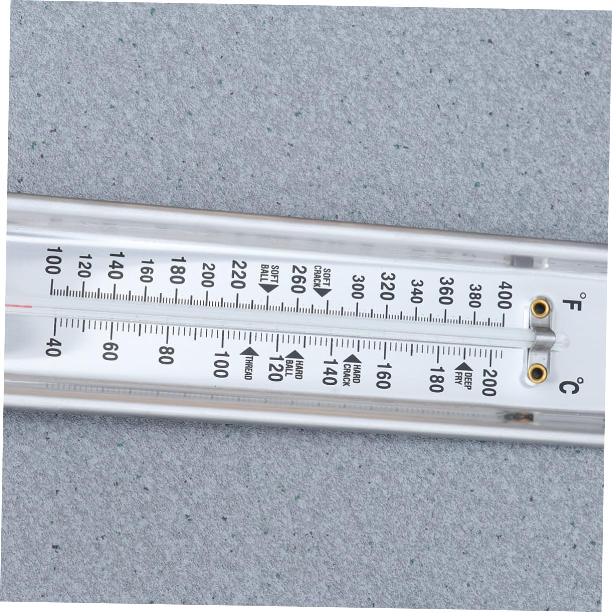 Zuckerthermometer mit Hängeöffnung Messen Stück mit PVC 2 zum Doppelskala von Marmelade Sirup und Frittieröl für Küche | Pvc Ausführung, Hängeöffnung Vorhanden, Ablesbar auch Größerer Distanz