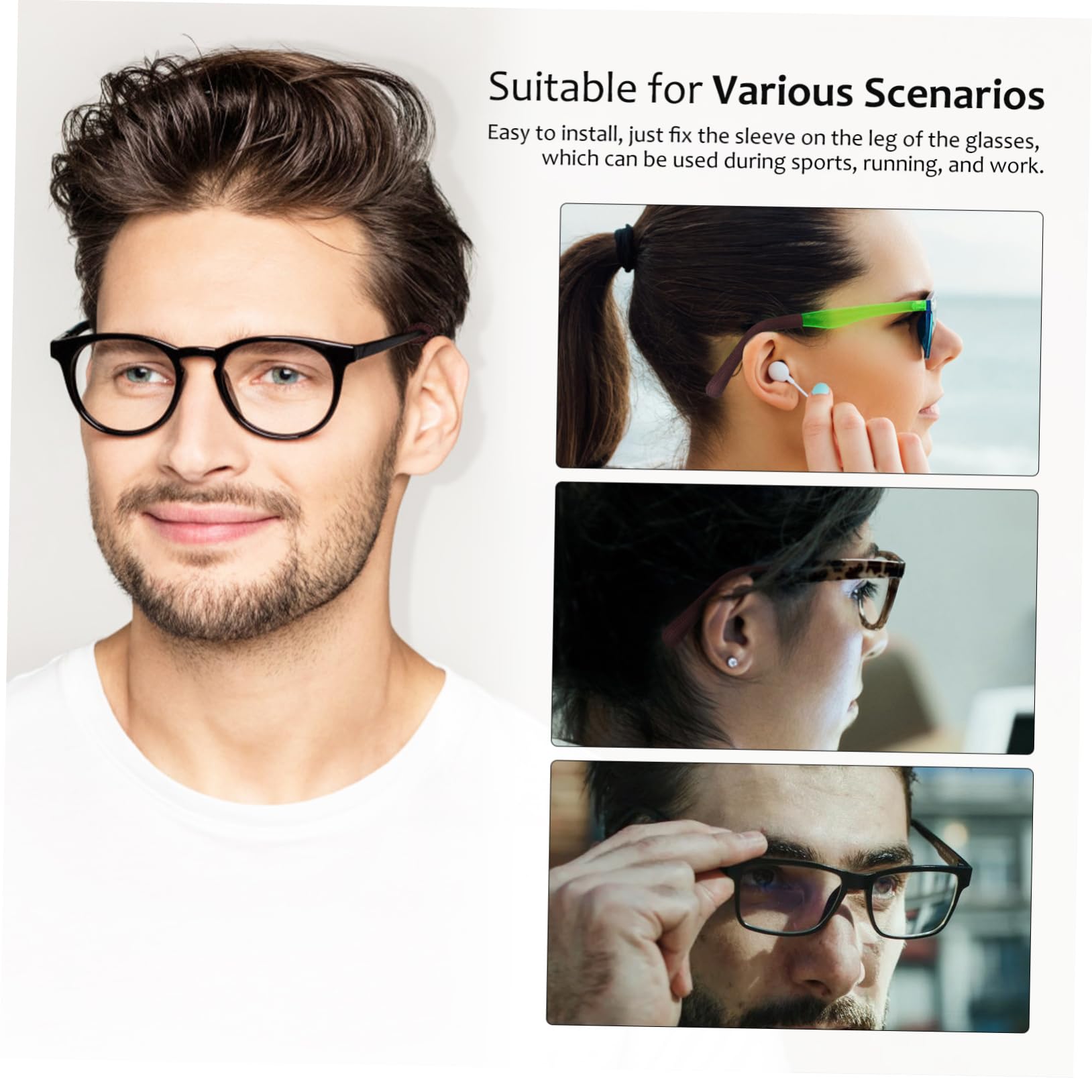 ULTECHNOVO 12 Paires Porte-lunettes Crochets D'oreille Pour Lunettes Accessoires De Coussinets D'oreille Pour Lunettes Poignée D'oreille Pour Lunettes Poignées D'oreille De Lunettes Spandex