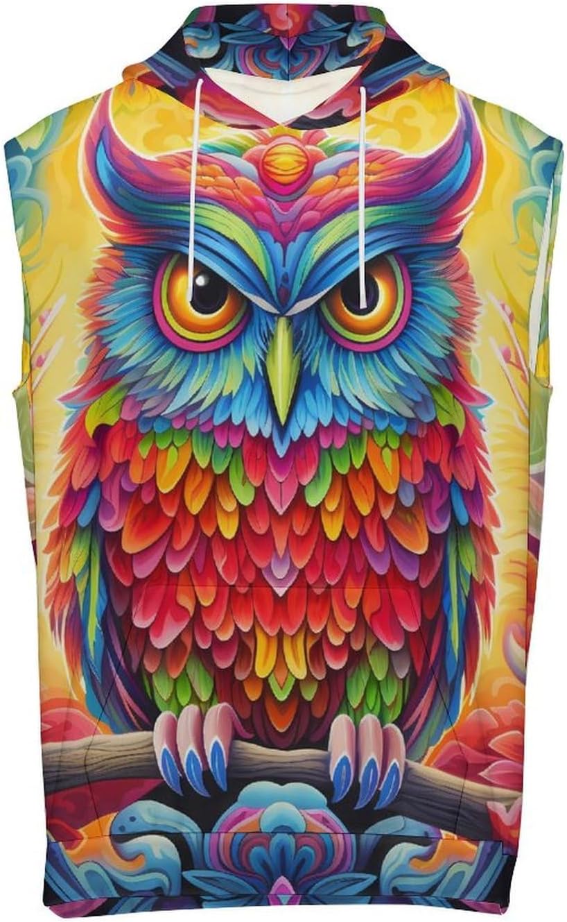 Men's Workout Hooded Tank Tops Sleeveless Muscle Gym T-Shirts