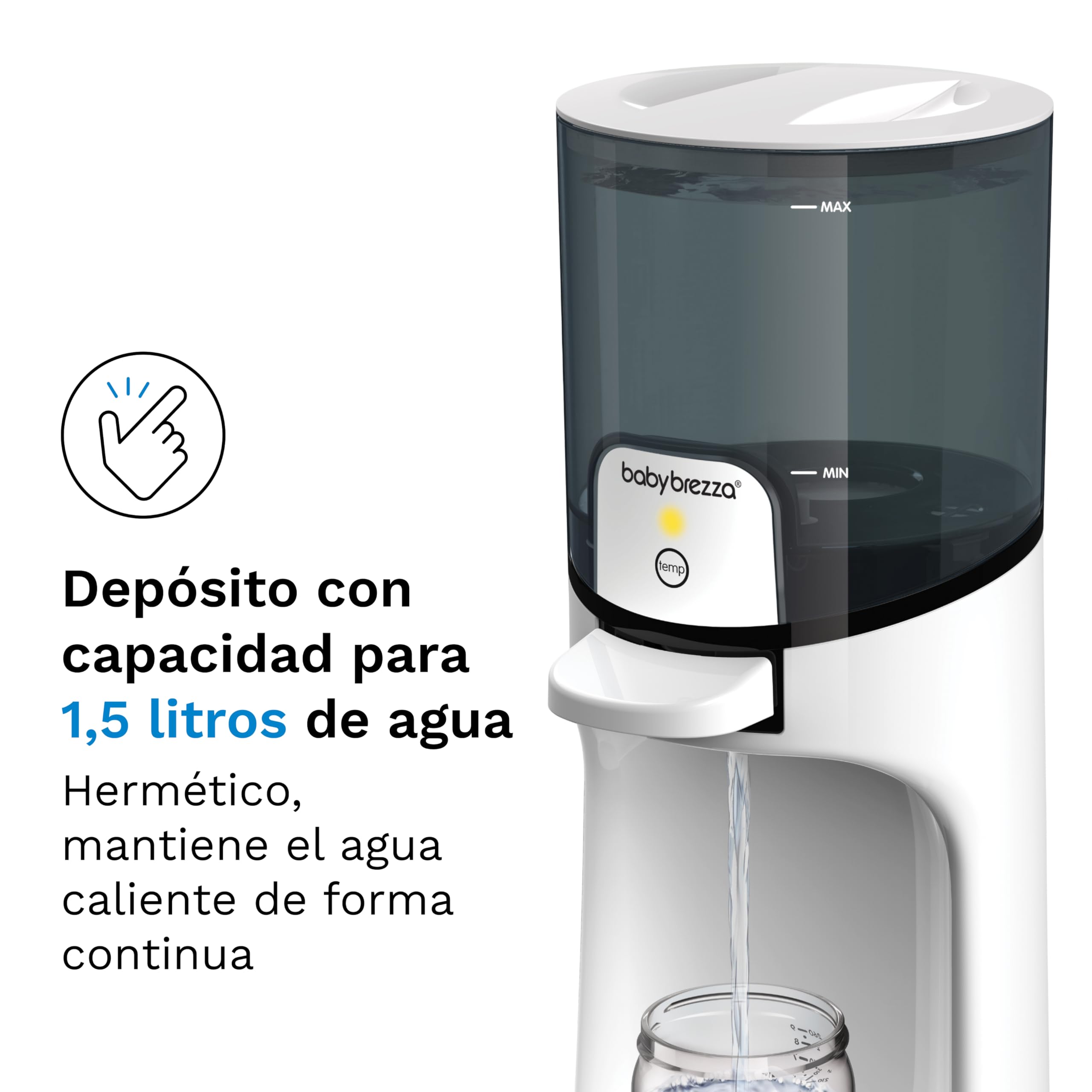 Baby Brezza - Instant Warmer - Calentador de Agua Instantáneo para Biberones - 3 Temperaturas, Compatible y Depósito Grande - Dispensador de Agua Caliente 24/7 - Preparador de Biberones Instantáneo