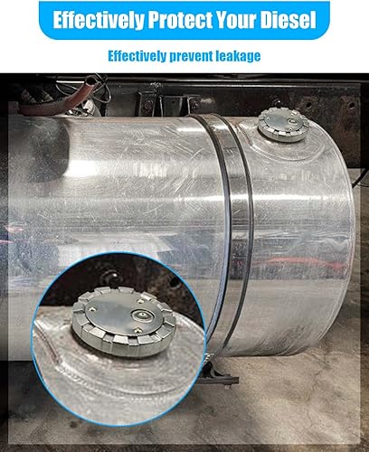 Miniatura 3 de ULZOZN Tapa de combustible diésel con bloqueo para rosca de campo de 3 12 pulgadas, 5.5 TPI ventilado para semirremolques tanque de combustible con