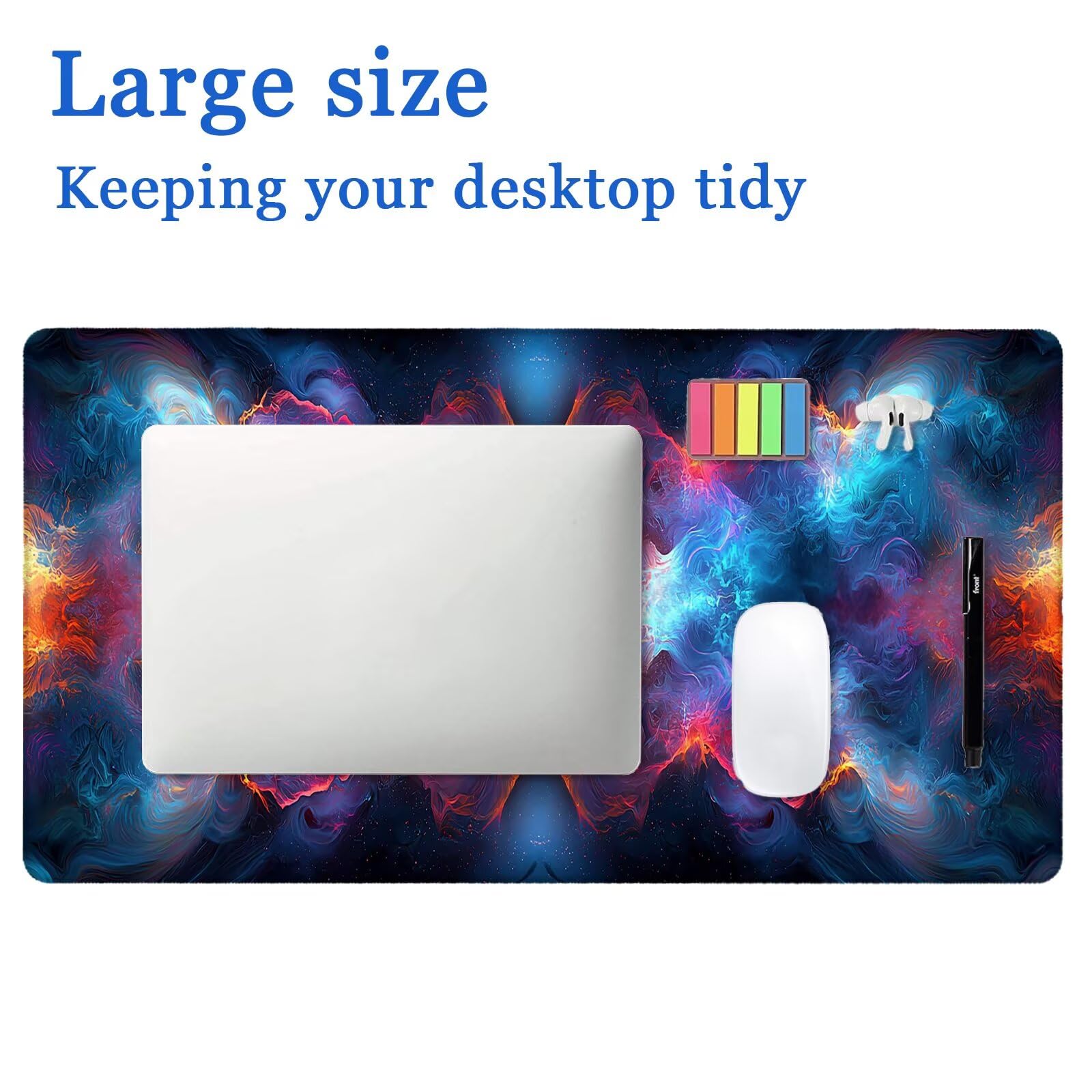 Duża podkładka pod mysz, gamingowa podkładka pod mysz, 1000 x 500 mm, kolorowa podkładka pod mysz XXL, wodoodporna, fajna mata na biurko z antypoślizgową podstawą, podkładka pod mysz z gładką