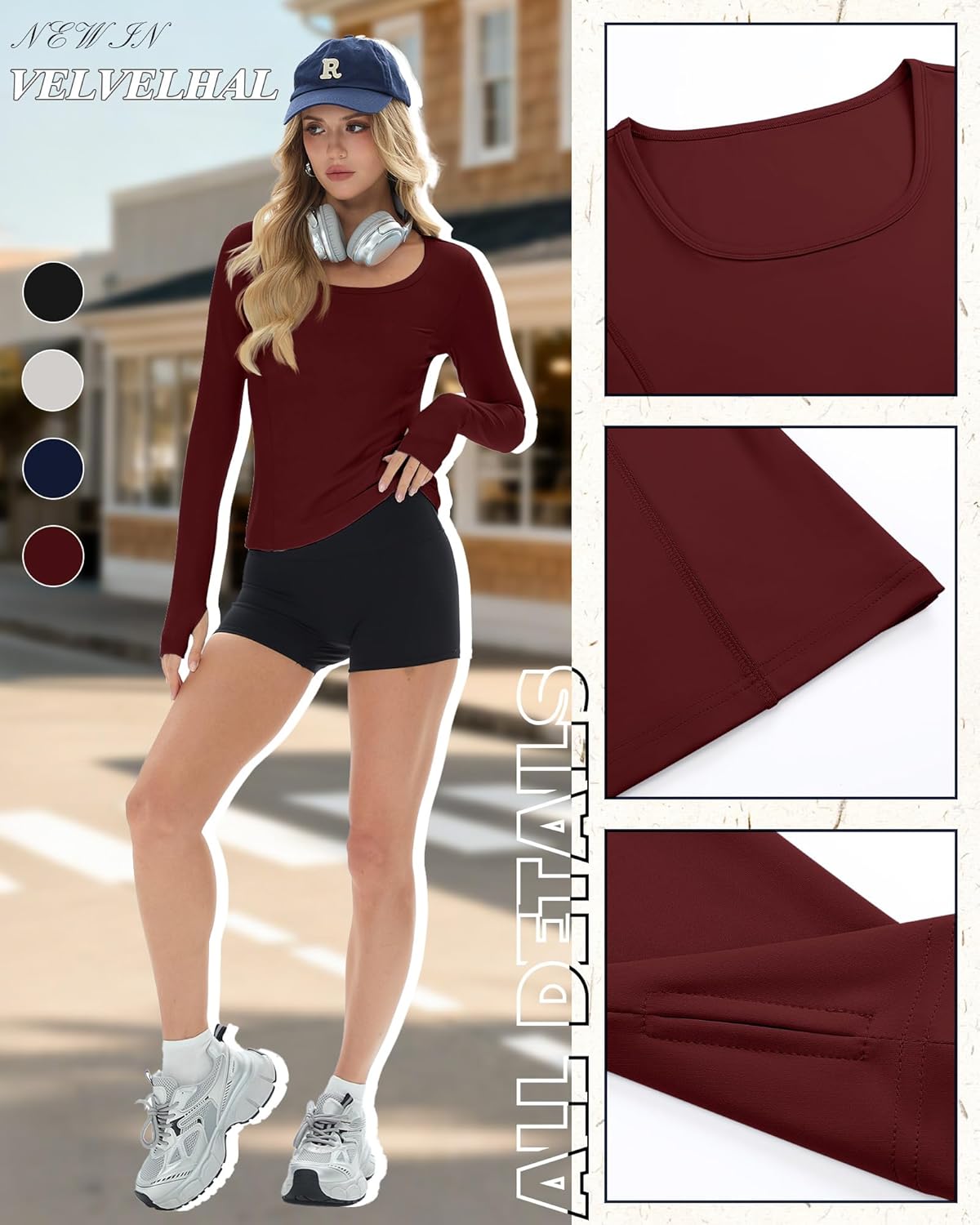 4 Pack Women's Workout Shirts Yoga Long Sleeve Running Tops Quick Dry Gym Athletic Tops Seamless Compression Tees - Image 2