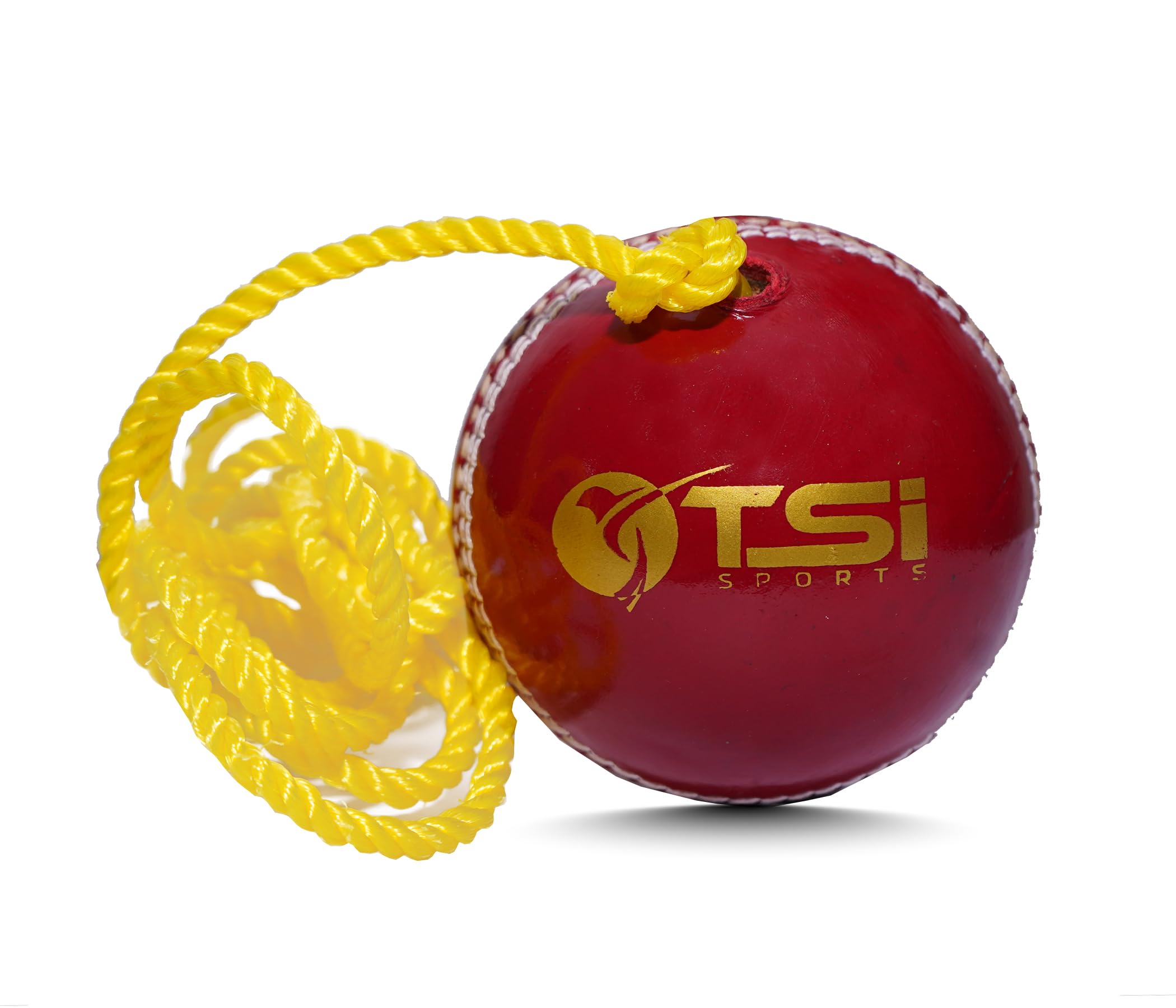 TSI Sports String Ball Leather Hanging Cricket Ball Red with 7ft Rope Standard Size Pack of 1 PC-picture-26