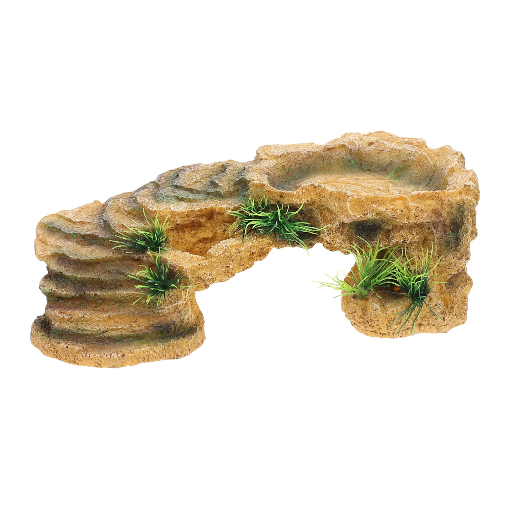 POPETPOP Decoración Terrario Refugio para Tortugas de Resina Escondite Seguro y Plataforma Adecuada para Hábitat de Tortuga y Reptiles en Terrario