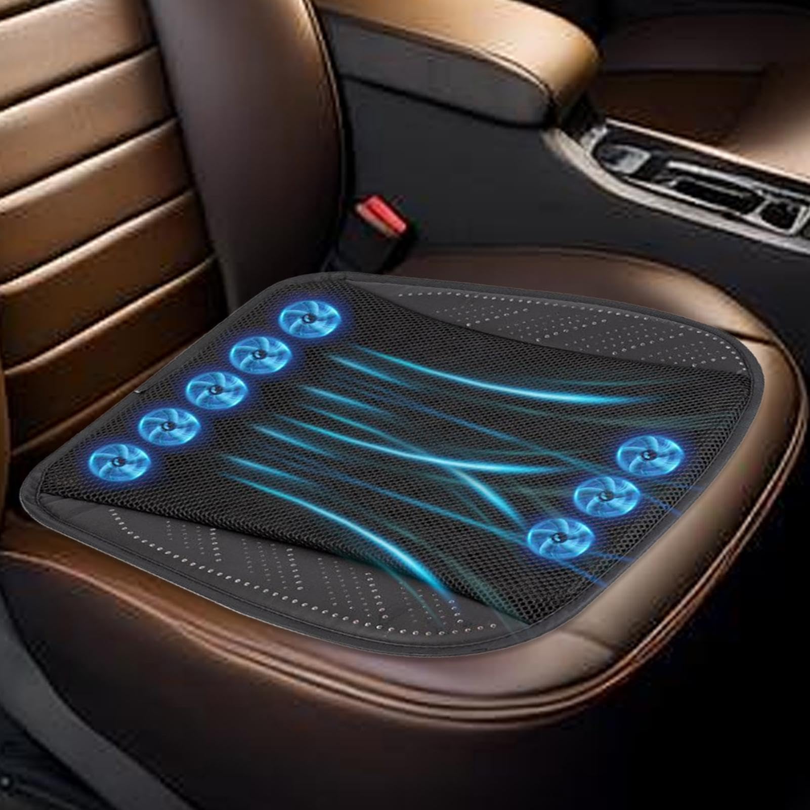 Cuscino rinfrescante per sedile auto ventilato | Supporto ergonomico a 3 livelli, per conducente, seduti, viaggi, anziani, barca, sedia a rotelle, camion