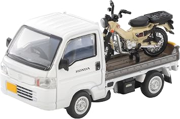 Tomytec Tomica Limited Vintage Neo LV-N330a Honda Acti Truck Motorcycle Store Specifications, White, Honda CT125 & Hunter Cub Included Finished Product