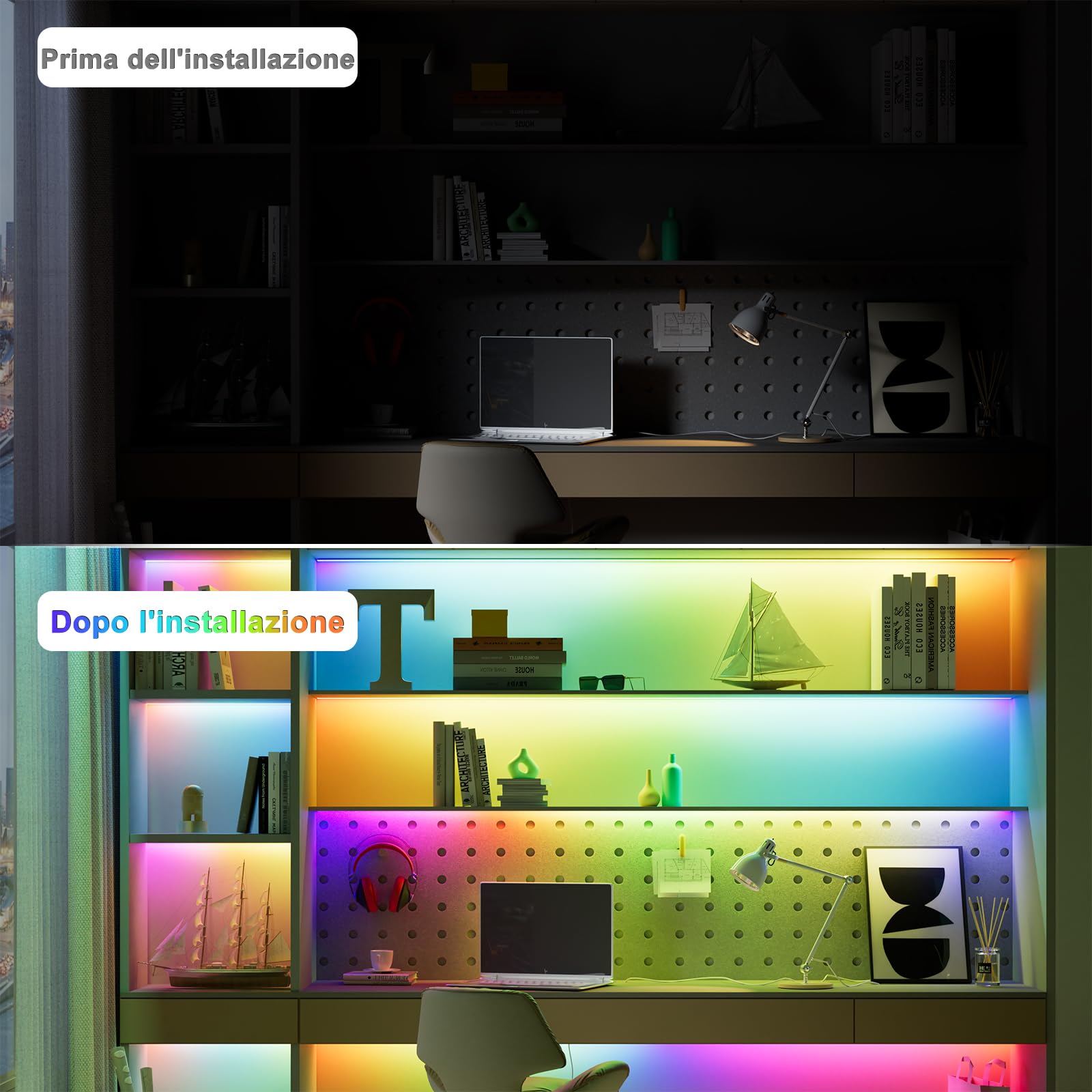 Striscia LED RGBIC 5V USB 3M - Controllo Alexa/Google, 1800 LED COB, Effetti Personalizzabili - Foto 6