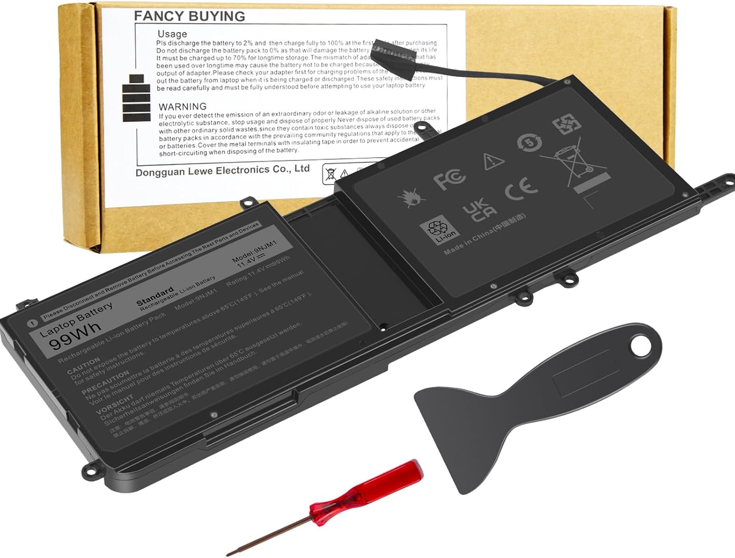 9NJM1 Battery Replacement for Dell Alienware 17 R4 R5 15 R3 R4 Alienware 15 2018 ALW17C-D1758 P31E P31E001 P31E002 P69F P69F001 P69F002, HF250 0HF250 0MG2YH 9NJMI 44T2R MG2YH 01D82 546FF HF25D 0546FF