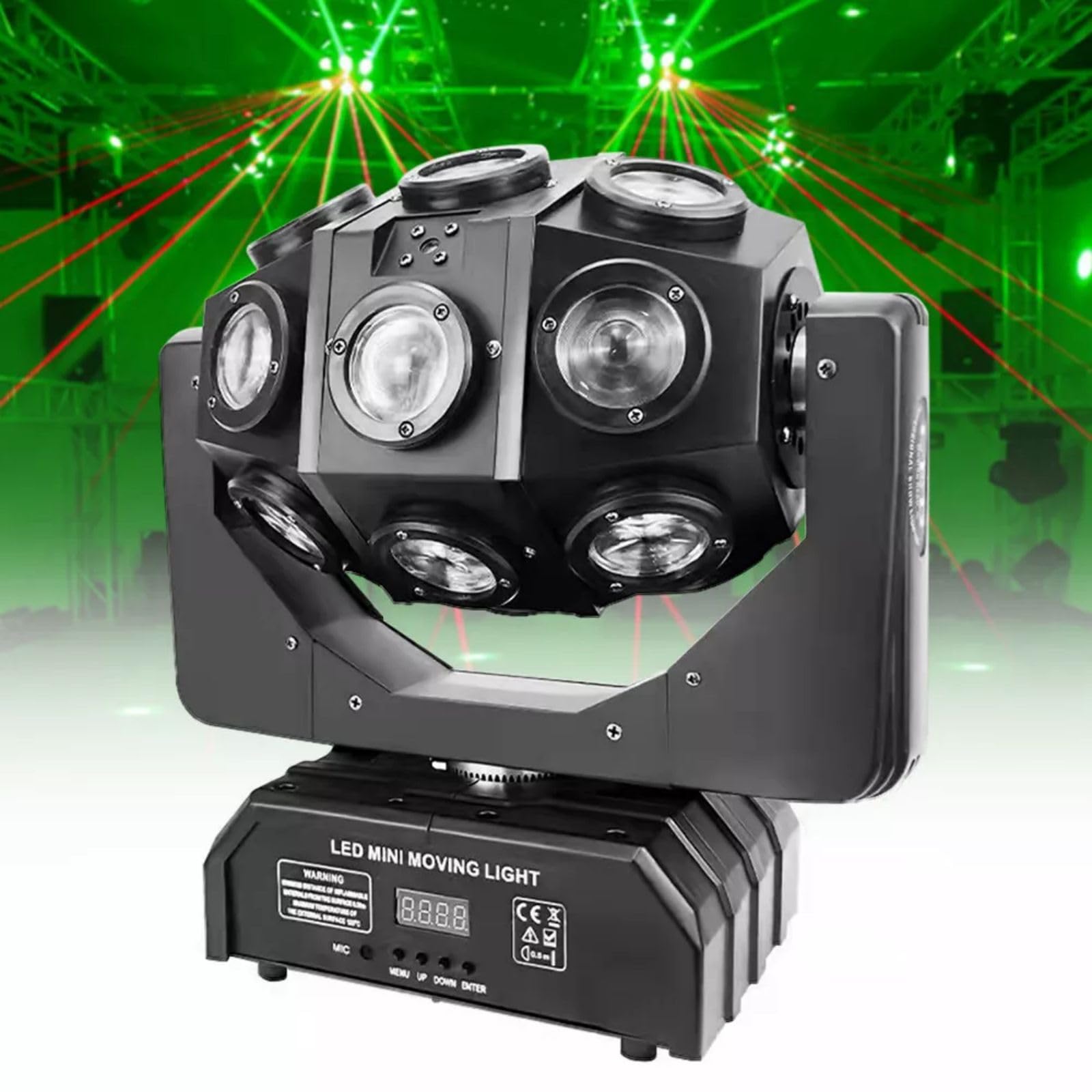 18x10W 4-in-1 LED Moving Head Beam Light – DMX512, Stage Light For Parties, Clubs, DJ Events
