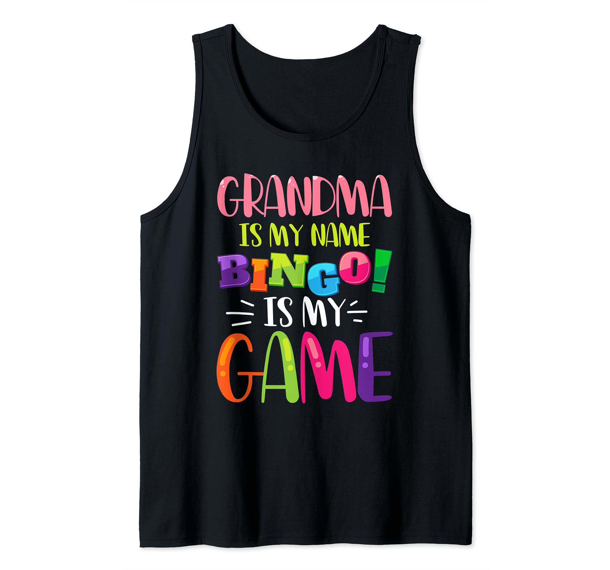 Funny Retired Grandma Lottery Winner Retirement Gift Bingo Tank Top, Black, S