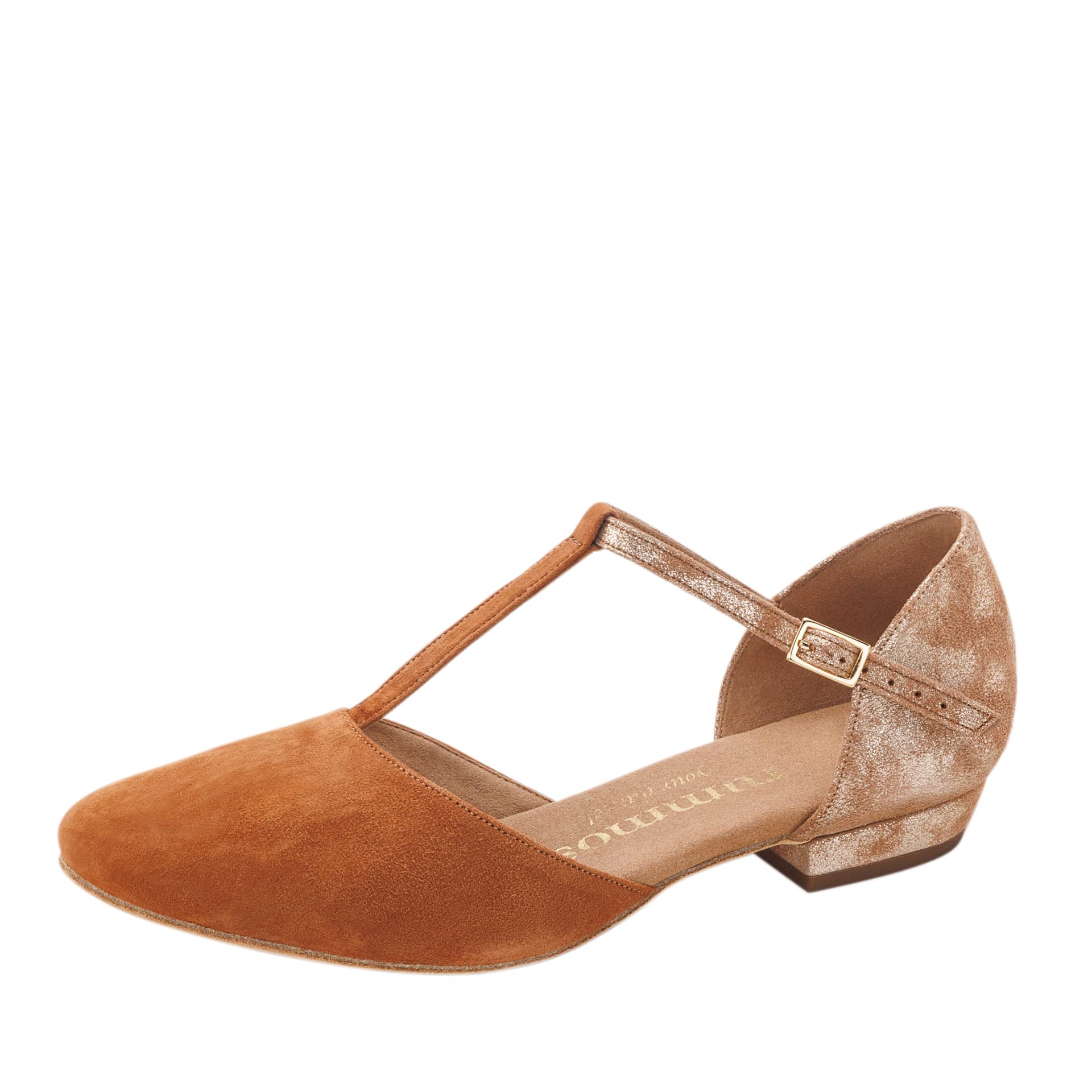 Rummos Damen Tanzschuhe Carol - Leder Navy/Indico Blue - Medium (Normal) - 2 cm Blockabsatz - Made in Portugal