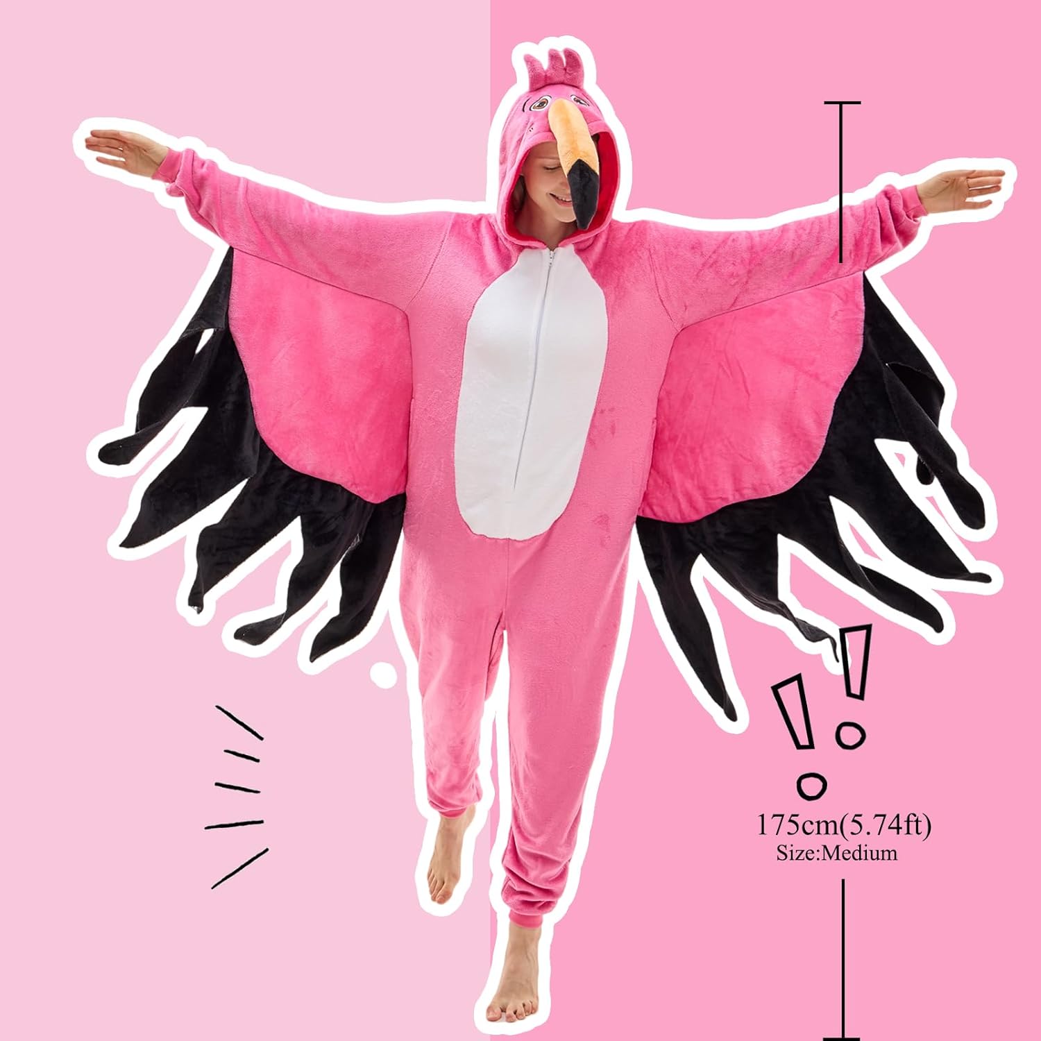 NEWCOSPLAY Unisex Adult Onesie Pajamas Animal One Piece Costume Cosplay Sleepwear - Image 5