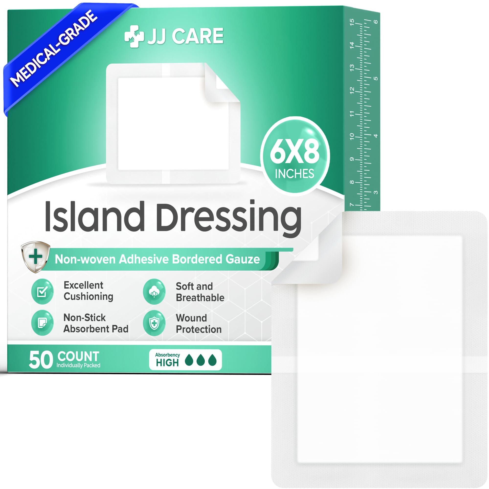 Island Dressing 6x8, 50pcs, Wound Care & Dressings, Large Bandage FSA&HSA